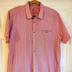 Ted Baker Short Sleeve Plant Print Shirt Sz 6